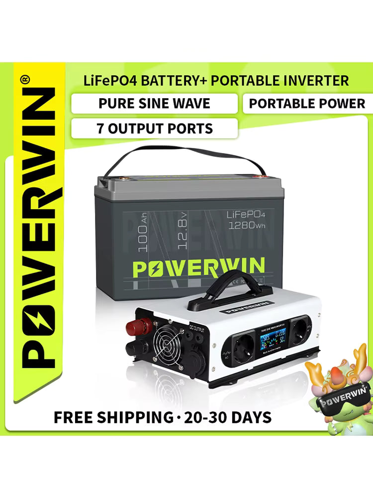 POWERWIN 220V 1280W Portable Inverter + 1280Wh LiFePO4 Battery |