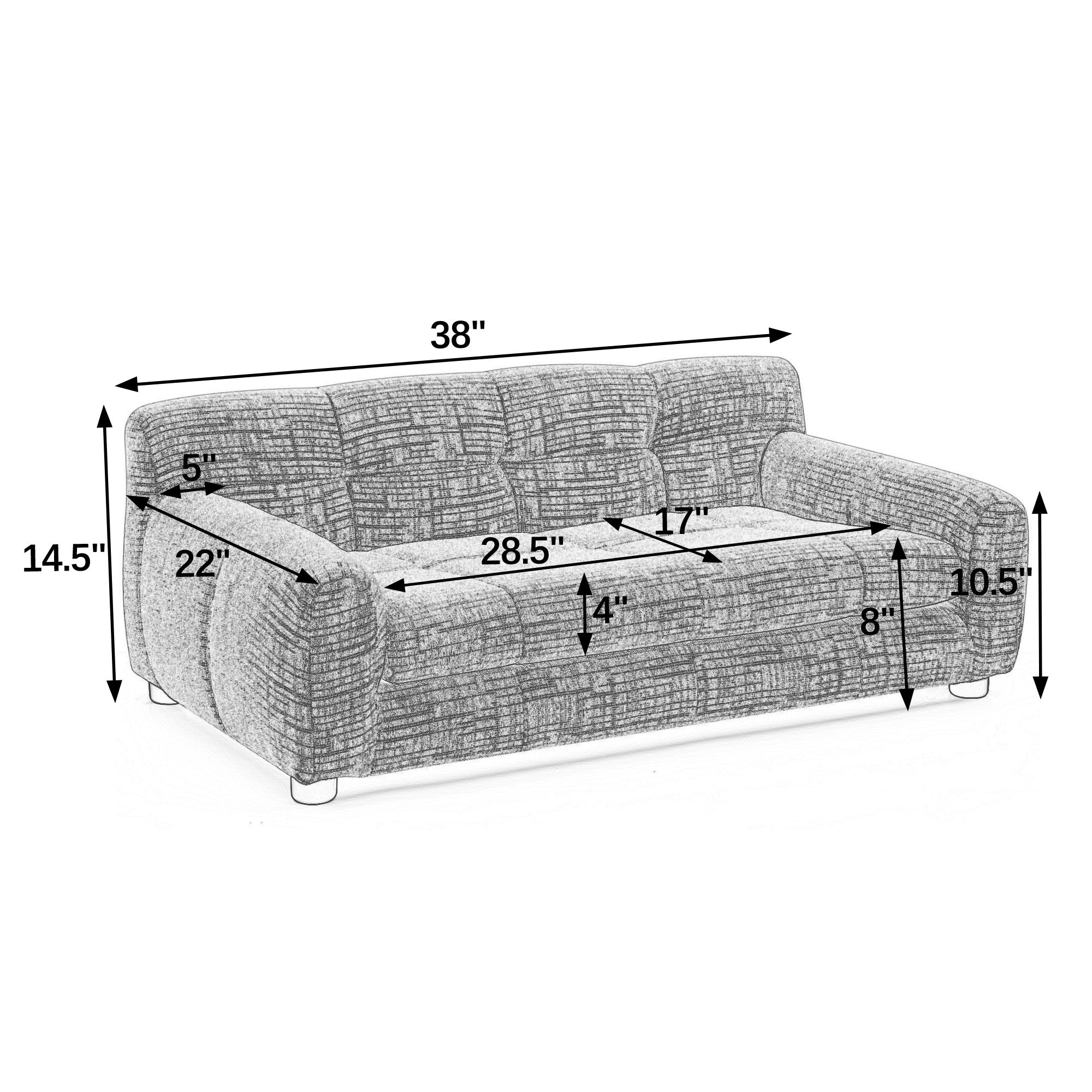 Soft and comfortable pet sofa with backrest and armrests, suitable for
