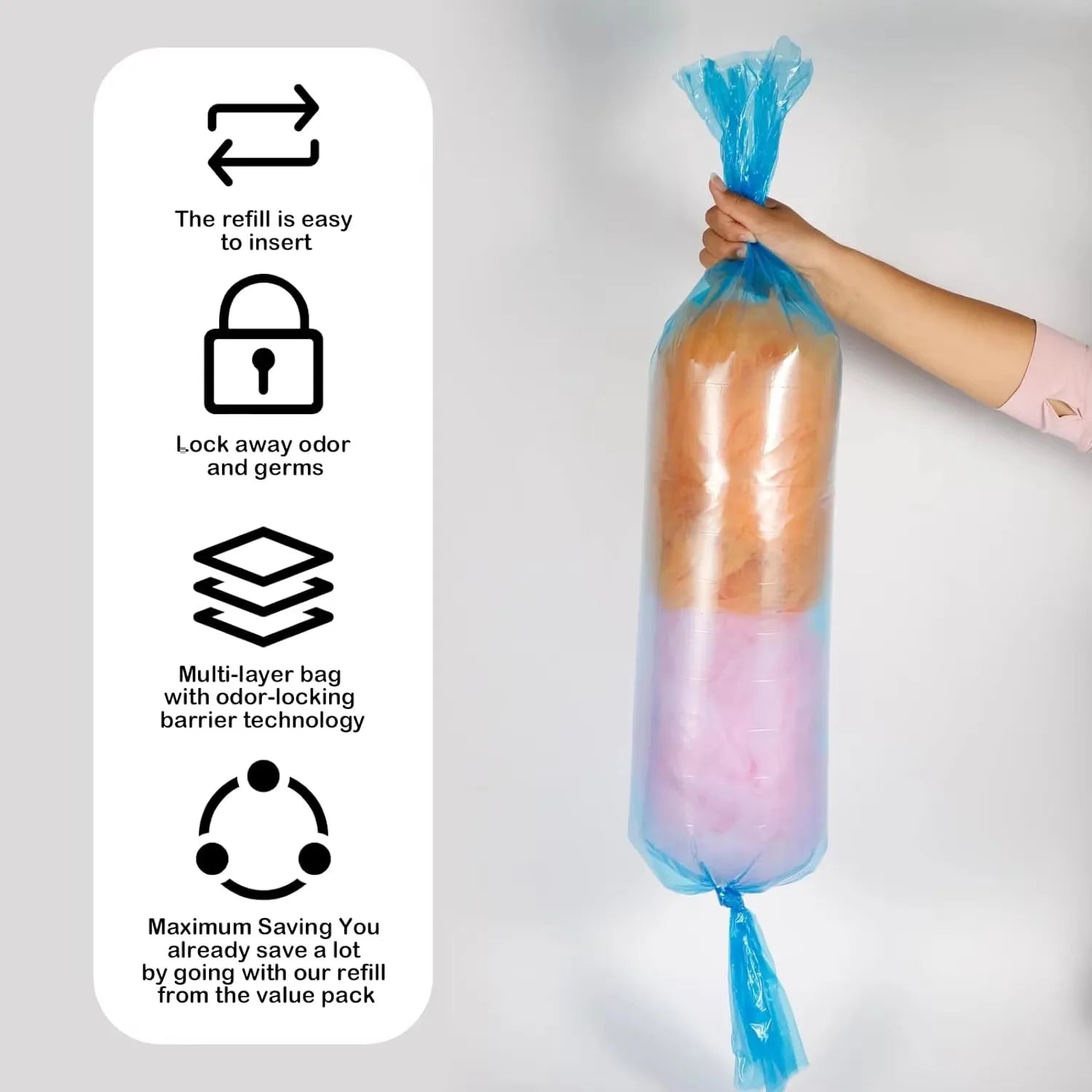 Nappy Bin Refill Bags for Sangenic Tommee Tippee, Refill Bags for