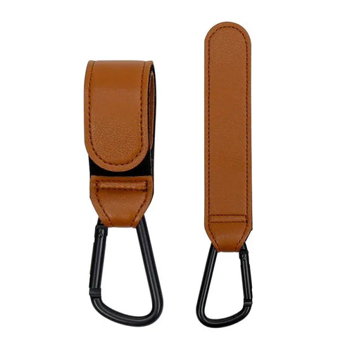 Stroller Hooks Baby Diaper Bag Hook Stroller Organize PU Leather