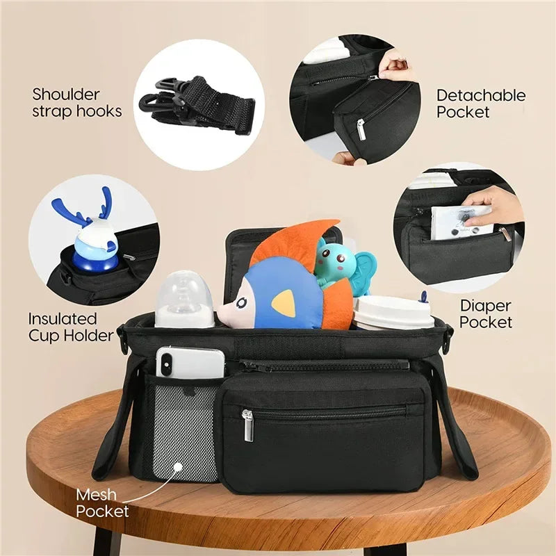 Baby Stroller Storage Large Capacity Travel Hanging Bag Mummy Bag