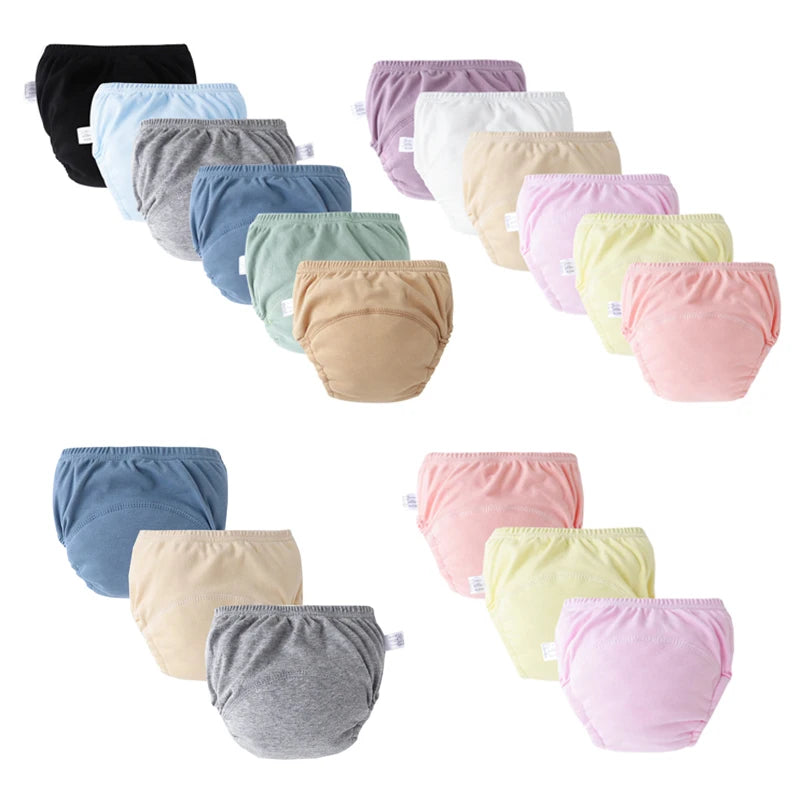 3/6Pcs Baby Diaper Training Pants Kids Underwear for Girls Boys